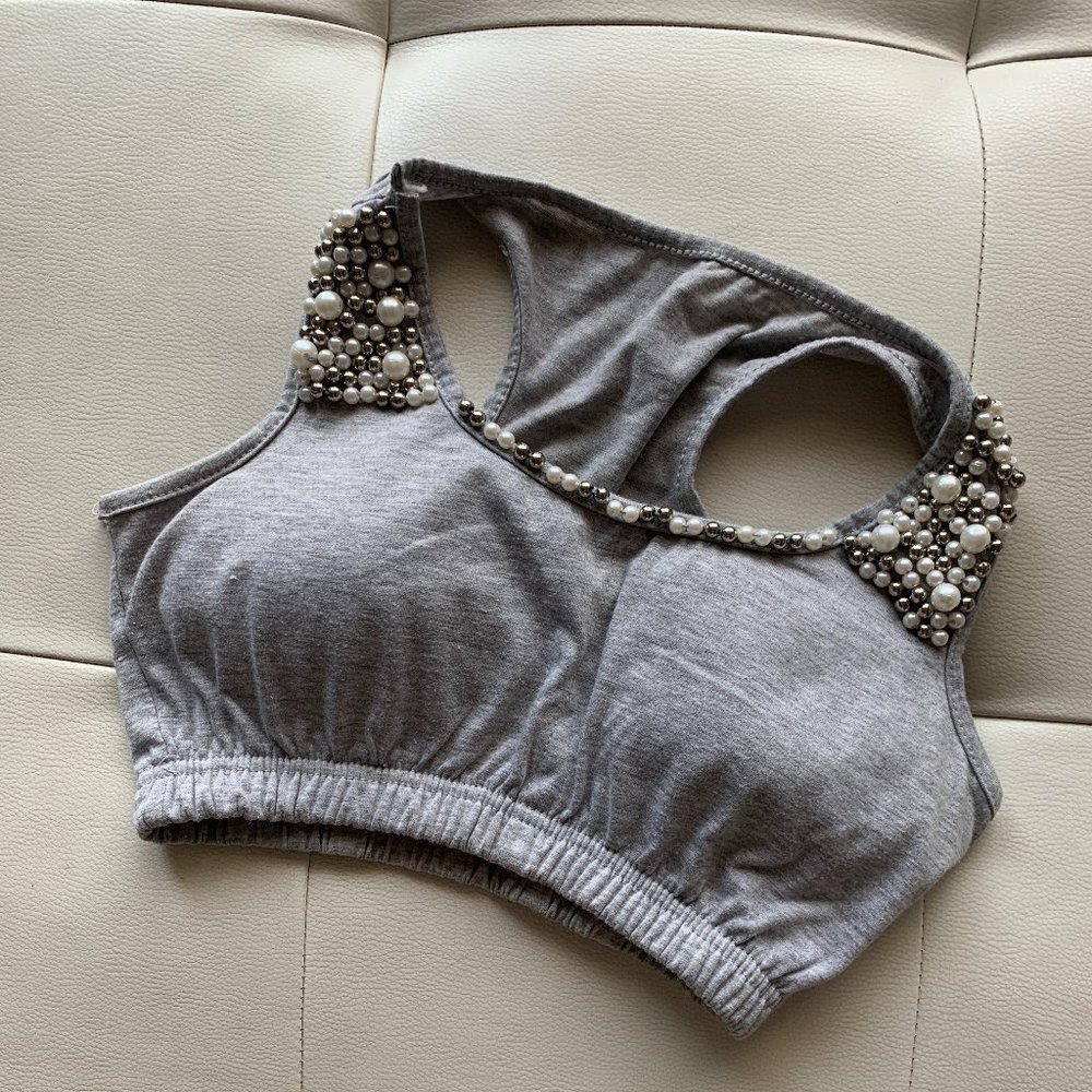 padded pearl embellished bralet
